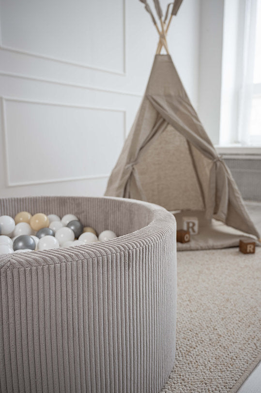 Moje. Rib Velvet Ballenbad- 90x40 cm - Grey