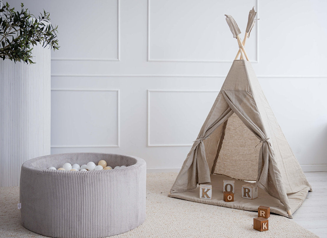 Moje. Rib Velvet Ballenbad- 90x40 cm - Grey