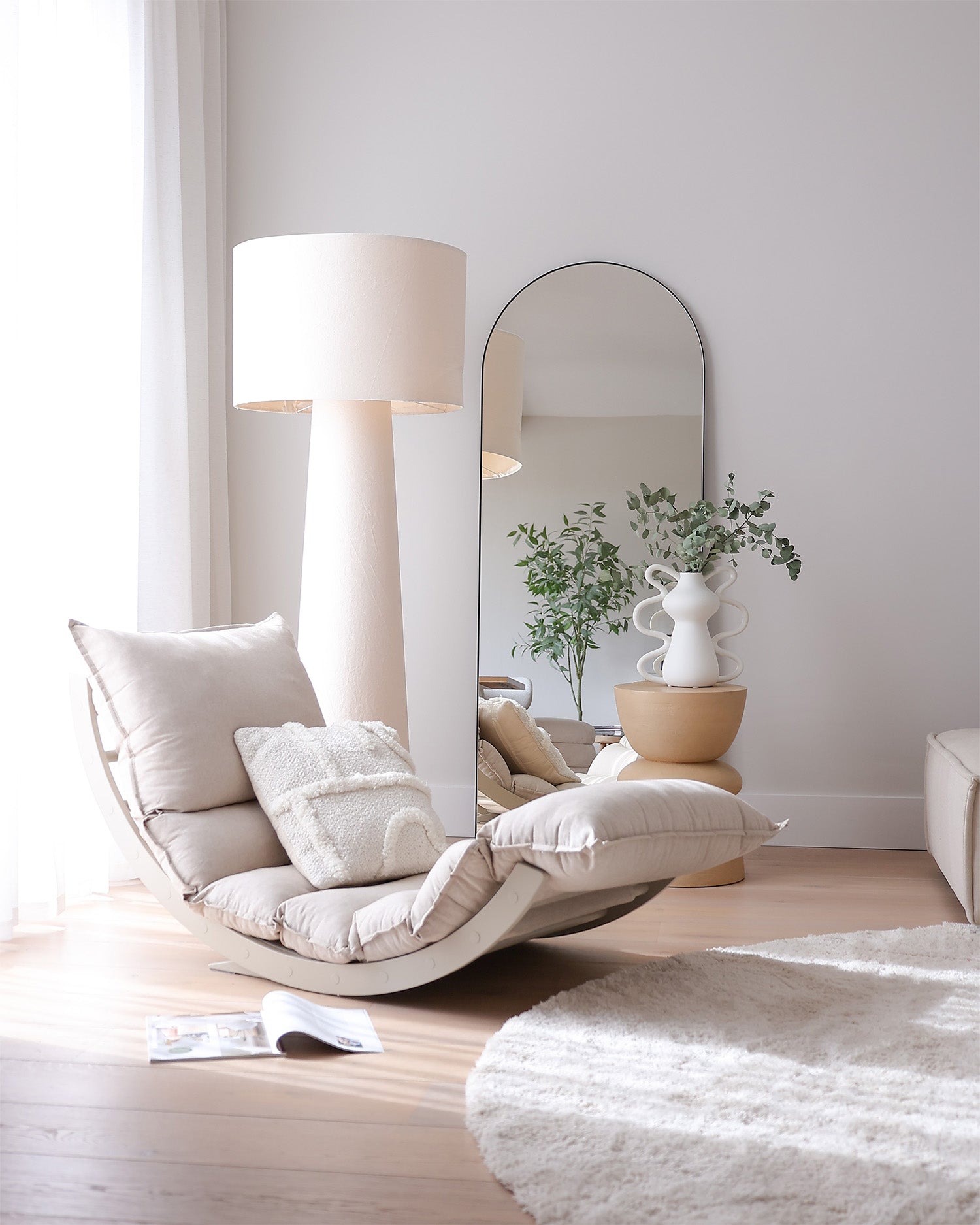 LAAKSO rocking lounger, OHRA cushion and wedges | beige set