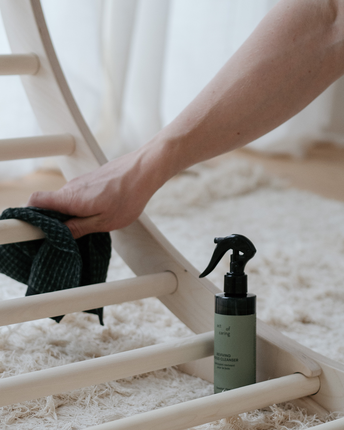MAIJA washcloth | black-aspen green