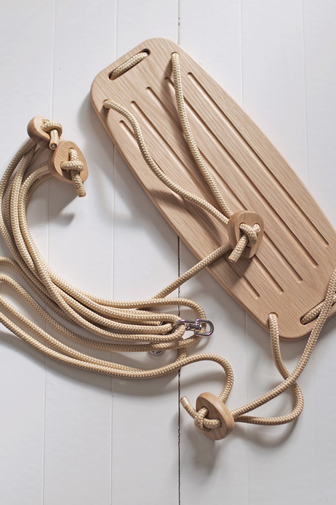 CLASSIC swing | oak - beige rope
