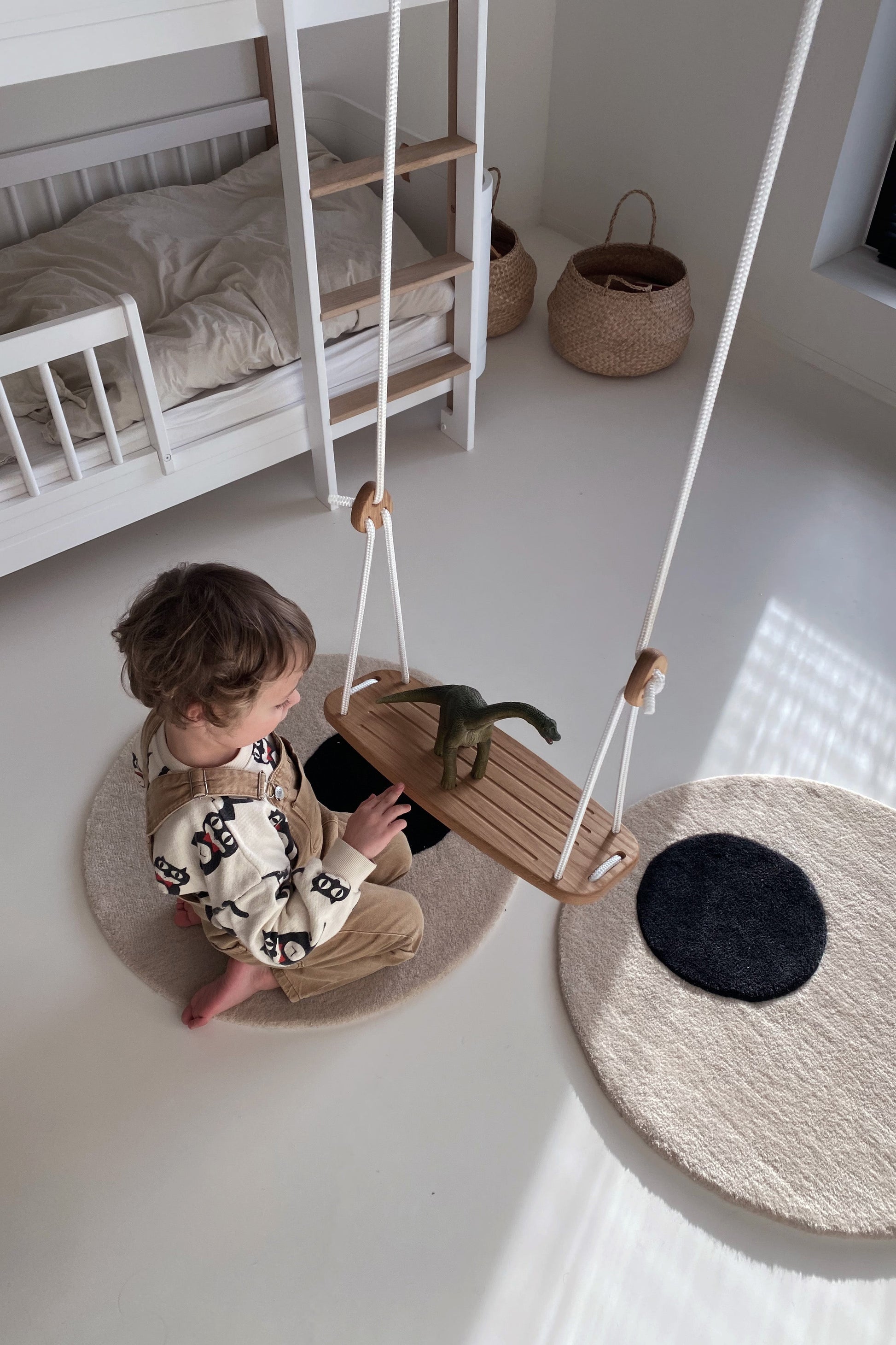 CLASSIC swing | oak - white rope