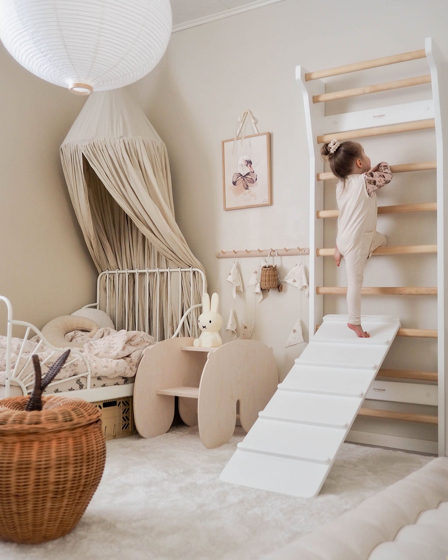 TAIMI MINI wall bars | white - birch - Second Chance