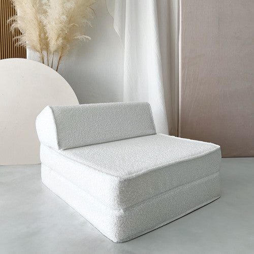 Moje. Bouclé Lounger White
