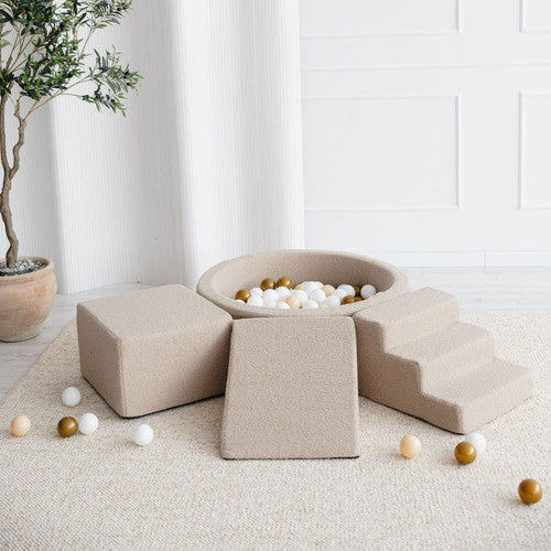 Moje. 3 elementen + Ballenbad 90x30 - Boucle - Beige