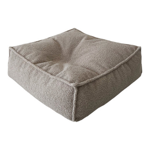 Moje. Bouclé Ottoman Beige - vierkante kinderpoef