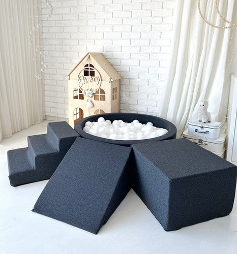 Moje. Foam Speelset 3 elements + Ballenbad 90x30 - Cotton - Graphite