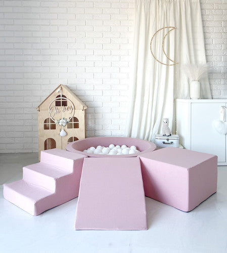 Moje. Foam Speelset 3 elements + Ballenbad 90x30 - Cotton - Pink