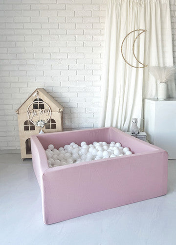 Moje. Vierkant Ballenbad - 106x106x40 cm - Cotton - Pink