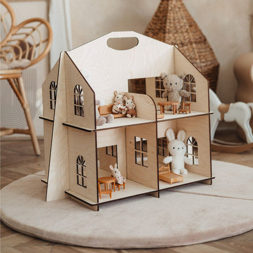Moje. 2 sided Wooden Doll House
