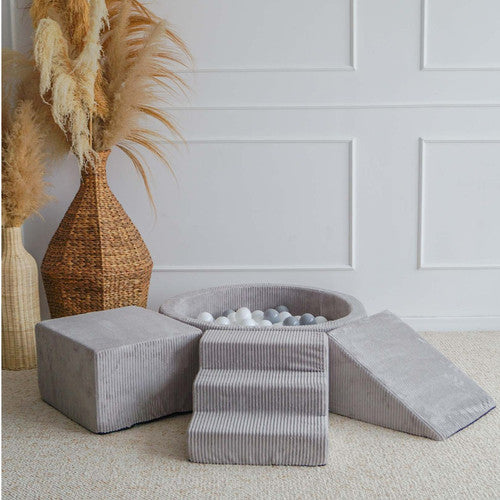 Moje. 3 elementen + Ballenbad 90x30 - Rib Velvet - Grey