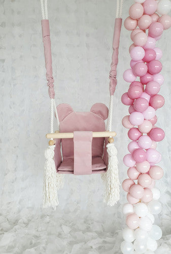 Babyschommel Teddybeer Pink