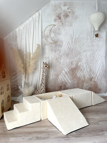 Moje. Speelset 5 elements Ecru -incl. vierkant ballenbad - Soft Velvet