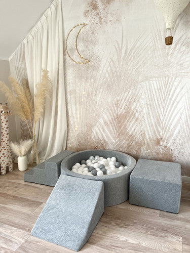 Moje. 3 elementen + Ballenbad 90x30 - Soft velvet - Grey melange