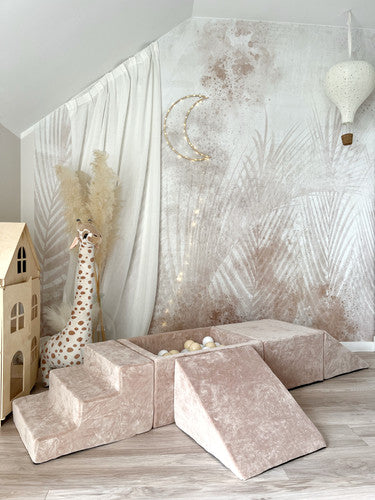 Moje. Speelset 5 elements Dark Beige - incl. vierkant beige- Soft Velvet