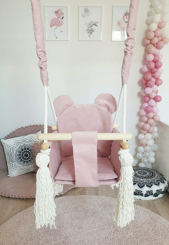 Babyschommel Teddybeer Pink