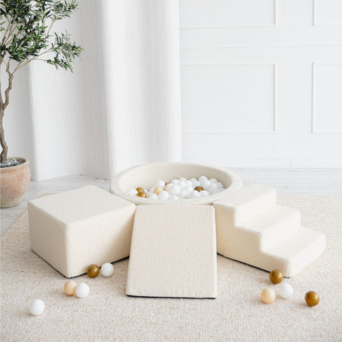 Moje. 3 elementen + Ballenbad 90x30 - Boucle - Creme