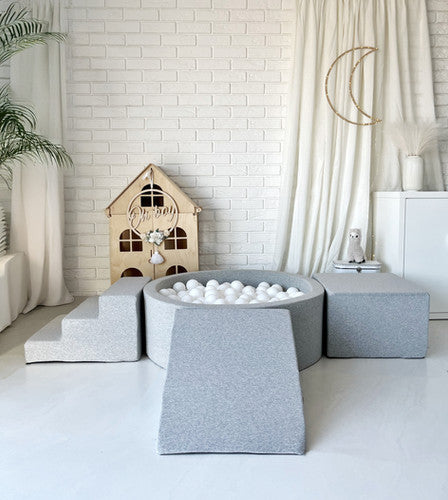 Moje. Foam Speelset 3 elements + Ballenbad 90x30 - Cotton - Light Grey