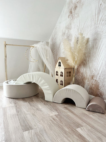 Moje. Regenboog speelset Beige + Ballenbad 90x30 en 200 ballen